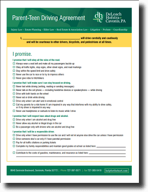 Free Parent-Teen Driving Agreement