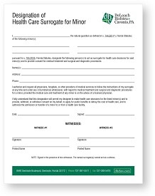 Free Health Care Surrogate for Minors