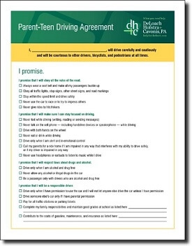 Free Parent-Teen Driving Agreement